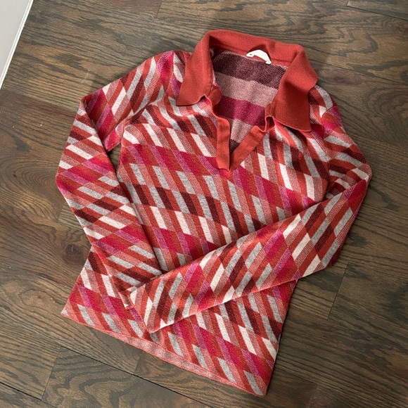 Marine Layer Women’s Red Multicolor Knit Sweater, Excellent Conditiom - Picture 6 of 10